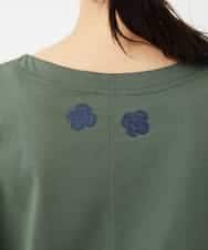 NHKHD02150 GIANNI LO GIUDICE(小さいサイズ)(メゾン ドゥ サンク) 天竺フラワー刺繍カットソー カーキ