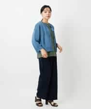 NHKHD02150 GIANNI LO GIUDICE(小さいサイズ)(メゾン ドゥ サンク) 天竺フラワー刺繍カットソー カーキ