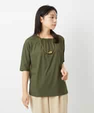 NHKHD04110 GIANNI LO GIUDICE(小さいサイズ)(メゾン ドゥ サンク) [日本製]クールローレルスカイコットTシャツ カーキ