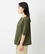 NHKHD04110 GIANNI LO GIUDICE(小さいサイズ)(メゾン ドゥ サンク) [日本製]クールローレルスカイコットTシャツ カーキ