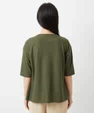 NHKHD04110 GIANNI LO GIUDICE(小さいサイズ)(メゾン ドゥ サンク) [日本製]クールローレルスカイコットTシャツ カーキ