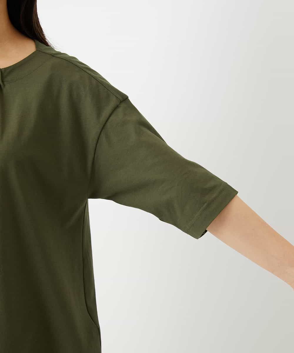 NHKHD04110 GIANNI LO GIUDICE(小さいサイズ)(メゾン ドゥ サンク) [日本製]クールローレルスカイコットTシャツ カーキ