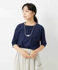NHKHD04110 GIANNI LO GIUDICE(小さいサイズ)(メゾン ドゥ サンク) [日本製]クールローレルスカイコットTシャツ カーキ
