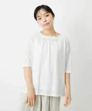 NHKHD04110 GIANNI LO GIUDICE(小さいサイズ)(メゾン ドゥ サンク) [日本製]クールローレルスカイコットTシャツ カーキ