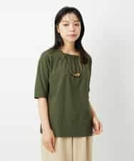 NHKHD04110 GIANNI LO GIUDICE(小さいサイズ)(メゾン ドゥ サンク) [日本製]クールローレルスカイコットTシャツ カーキ