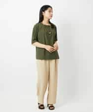 NHKHD04110 GIANNI LO GIUDICE(小さいサイズ)(メゾン ドゥ サンク) [日本製]クールローレルスカイコットTシャツ カーキ