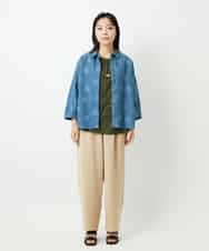 NHKHD04110 GIANNI LO GIUDICE(小さいサイズ)(メゾン ドゥ サンク) [日本製]クールローレルスカイコットTシャツ カーキ