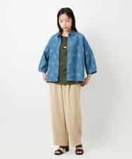 NHKHD04110 GIANNI LO GIUDICE(小さいサイズ)(メゾン ドゥ サンク) [日本製]クールローレルスカイコットTシャツ カーキ