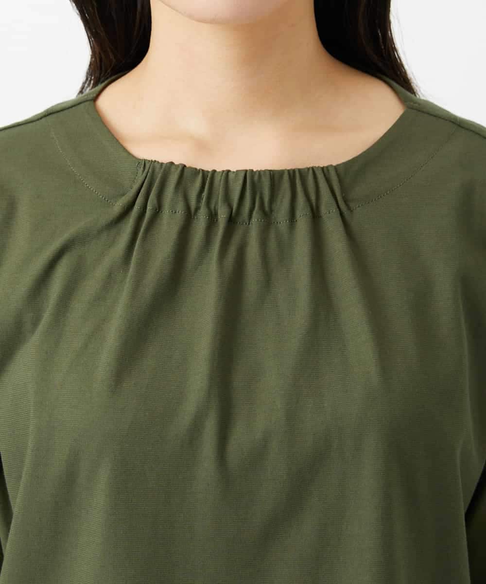 NHKHD04110 GIANNI LO GIUDICE(小さいサイズ)(メゾン ドゥ サンク) [日本製]クールローレルスカイコットTシャツ カーキ