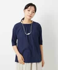 NHKHD04110 GIANNI LO GIUDICE(小さいサイズ)(メゾン ドゥ サンク) [日本製]クールローレルスカイコットTシャツ ネイビー