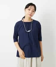 NHKHD04110 GIANNI LO GIUDICE(小さいサイズ)(メゾン ドゥ サンク) [日本製]クールローレルスカイコットTシャツ ネイビー