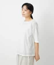 NHKHD04110 GIANNI LO GIUDICE(小さいサイズ)(メゾン ドゥ サンク) [日本製]クールローレルスカイコットTシャツ ホワイト