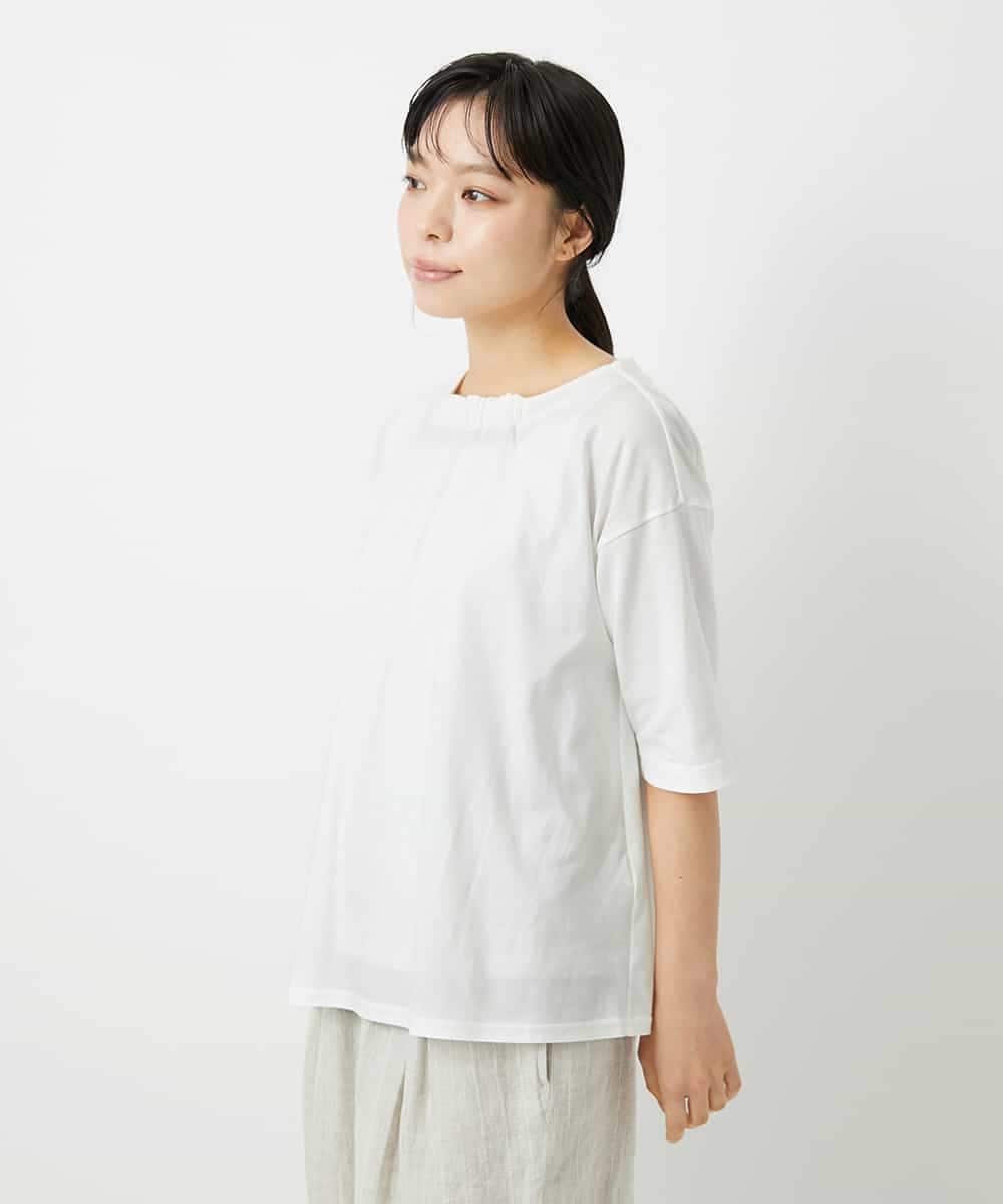 NHKHD04110 GIANNI LO GIUDICE(小さいサイズ)(メゾン ドゥ サンク) [日本製]クールローレルスカイコットTシャツ ホワイト