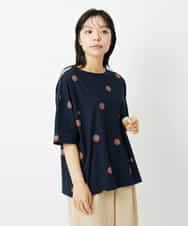 NHKHD05180 GIANNI LO GIUDICE(小さいサイズ)(メゾン ドゥ サンク) 抜染ドットカットソー カーキ
