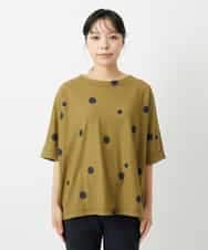 NHKHD05180 GIANNI LO GIUDICE(小さいサイズ)(メゾン ドゥ サンク) 抜染ドットカットソー カーキ
