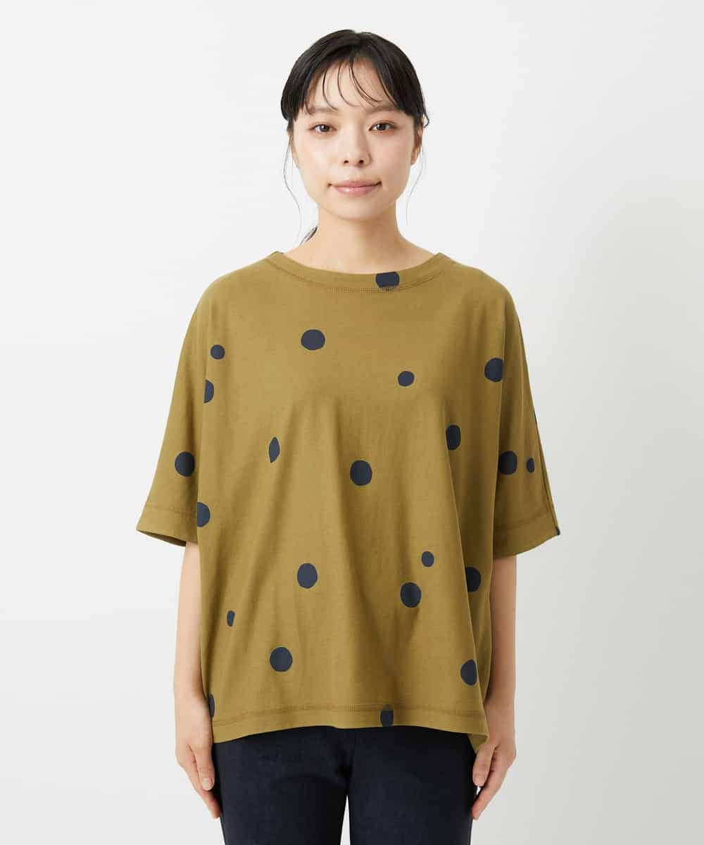 NHKHD05180 GIANNI LO GIUDICE(小さいサイズ)(メゾン ドゥ サンク) 抜染ドットカットソー カーキ