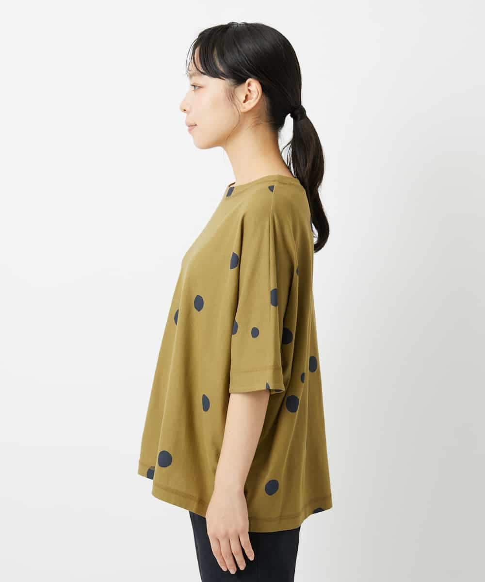 NHKHD05180 GIANNI LO GIUDICE(小さいサイズ)(メゾン ドゥ サンク) 抜染ドットカットソー カーキ