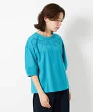 NHKHD66150 GIANNI LO GIUDICE(小さいサイズ)(メゾン ドゥ サンク) ボタニカル刺繍天竺カットソー イエロー