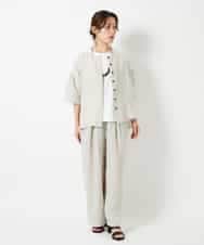 NHKHD66150 GIANNI LO GIUDICE(小さいサイズ)(メゾン ドゥ サンク) ボタニカル刺繍天竺カットソー イエロー