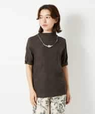 NHKHD68150 GIANNI LO GIUDICE(小さいサイズ)(メゾン ドゥ サンク) [日本製]ドットタックハイネックカットソー ブラウン