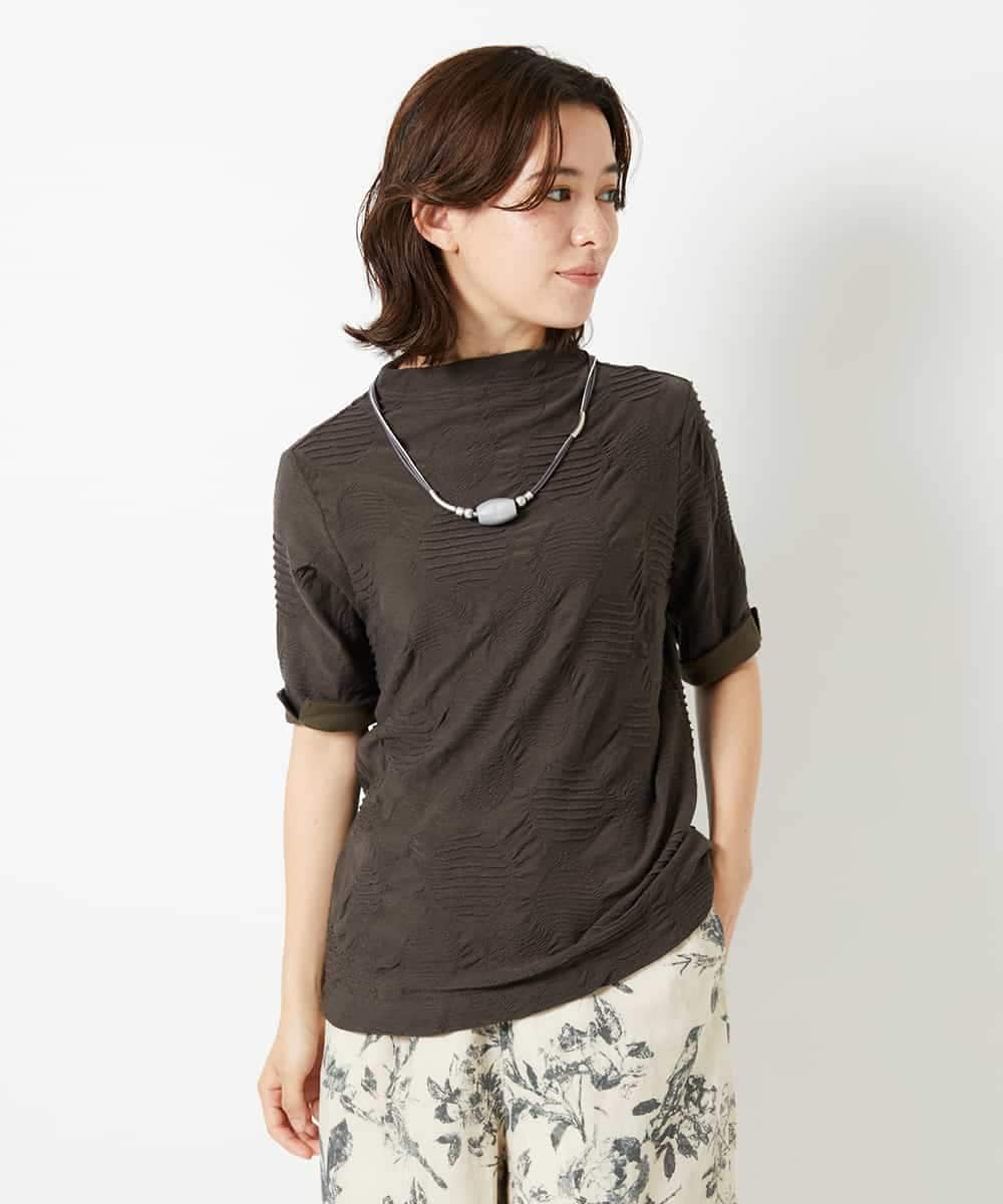 NHKHD68150 GIANNI LO GIUDICE(小さいサイズ)(メゾン ドゥ サンク) [日本製]ドットタックハイネックカットソー ホワイト