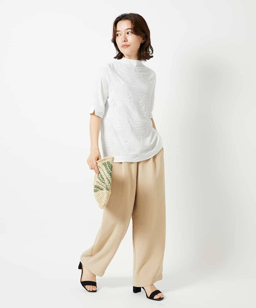 NHKHD68150 GIANNI LO GIUDICE(小さいサイズ)(メゾン ドゥ サンク) [日本製]ドットタックハイネックカットソー ホワイト