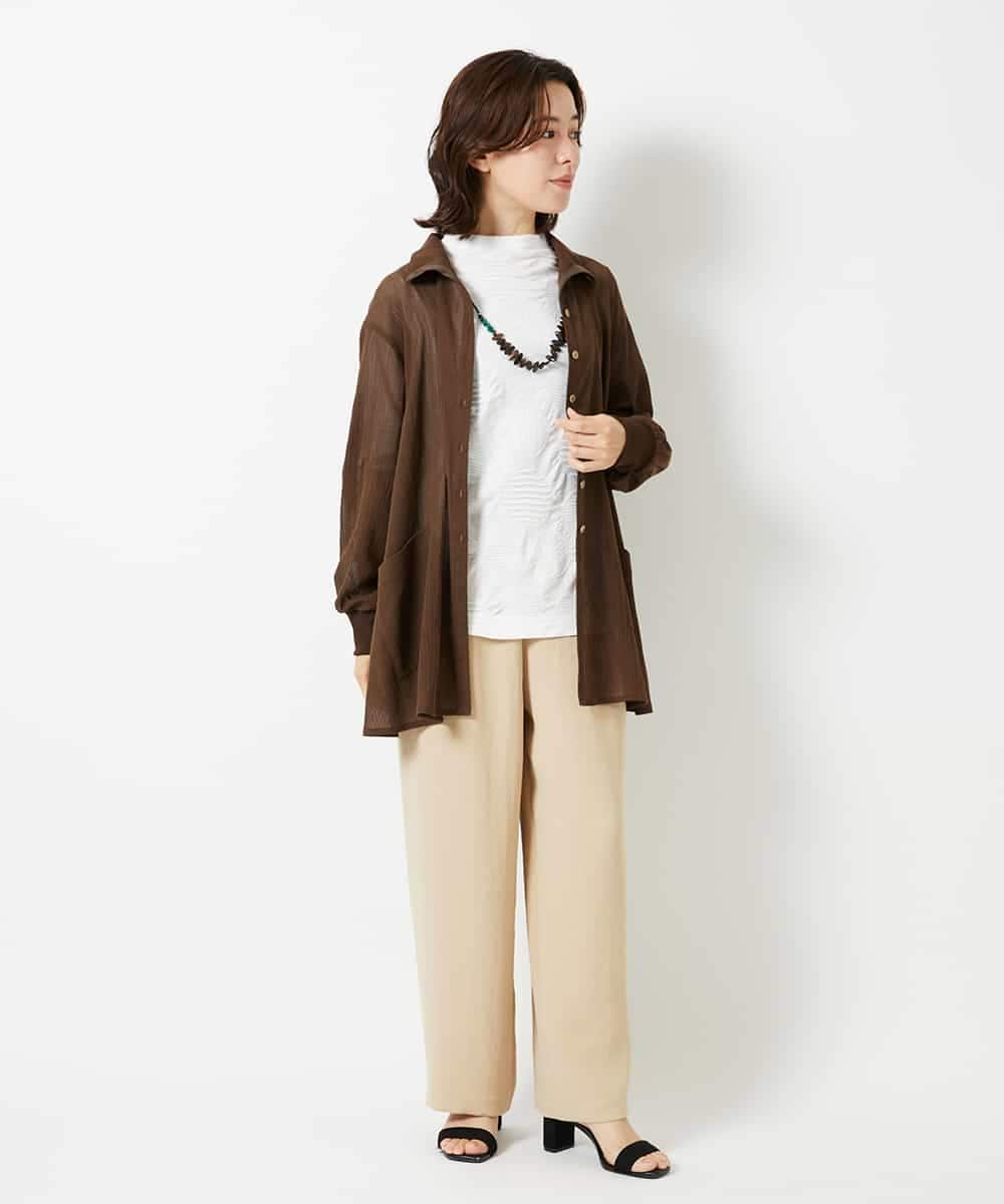 NHKHD68150 GIANNI LO GIUDICE(小さいサイズ)(メゾン ドゥ サンク) [日本製]ドットタックハイネックカットソー ホワイト