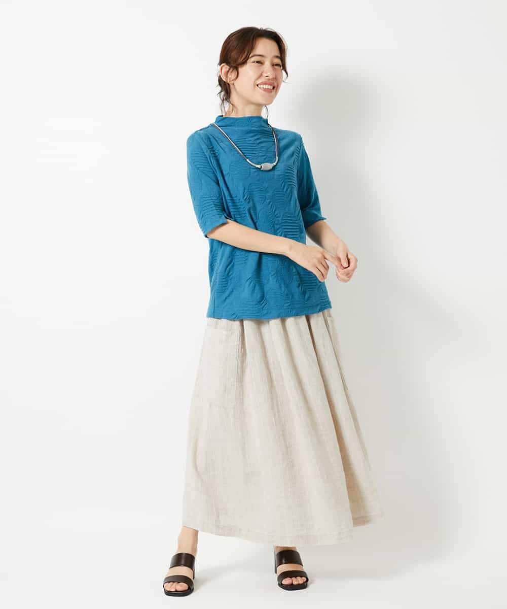 NHKHD68150 GIANNI LO GIUDICE(小さいサイズ)(メゾン ドゥ サンク) [日本製]ドットタックハイネックカットソー ホワイト