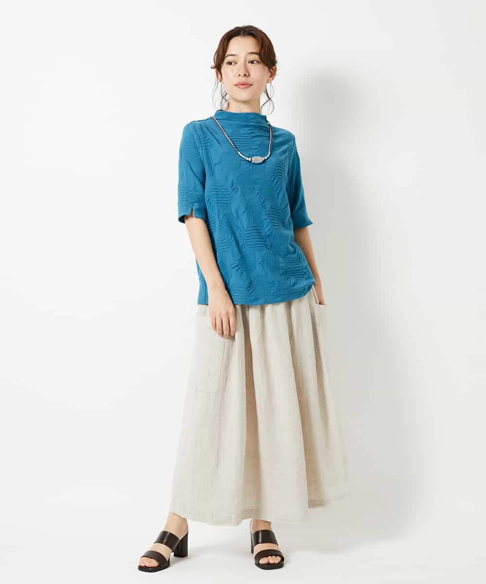 NHKHD68150 GIANNI LO GIUDICE(小さいサイズ)(メゾン ドゥ サンク) [日本製]ドットタックハイネックカットソー ホワイト