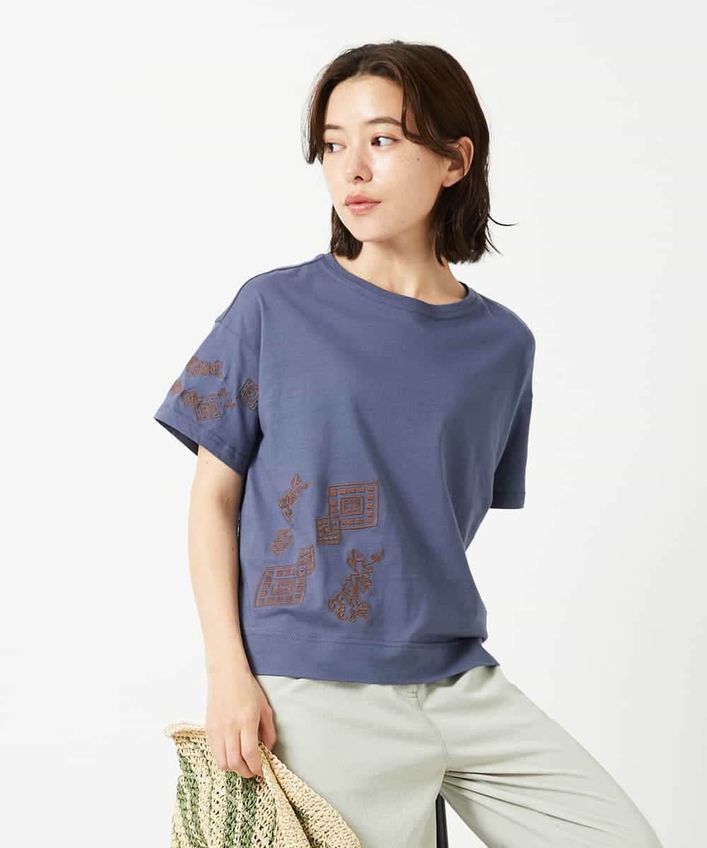 NHKHE61170 GIANNI LO GIUDICE(小さいサイズ) コットン天竺刺繍カットソー