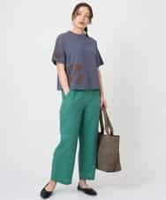 NHKHE61170 GIANNI LO GIUDICE(小さいサイズ)(メゾン ドゥ サンク) コットン天竺刺繍カットソー ブラウン