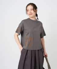 NHKHE61170 GIANNI LO GIUDICE(小さいサイズ)(メゾン ドゥ サンク) コットン天竺刺繍カットソー ブラウン