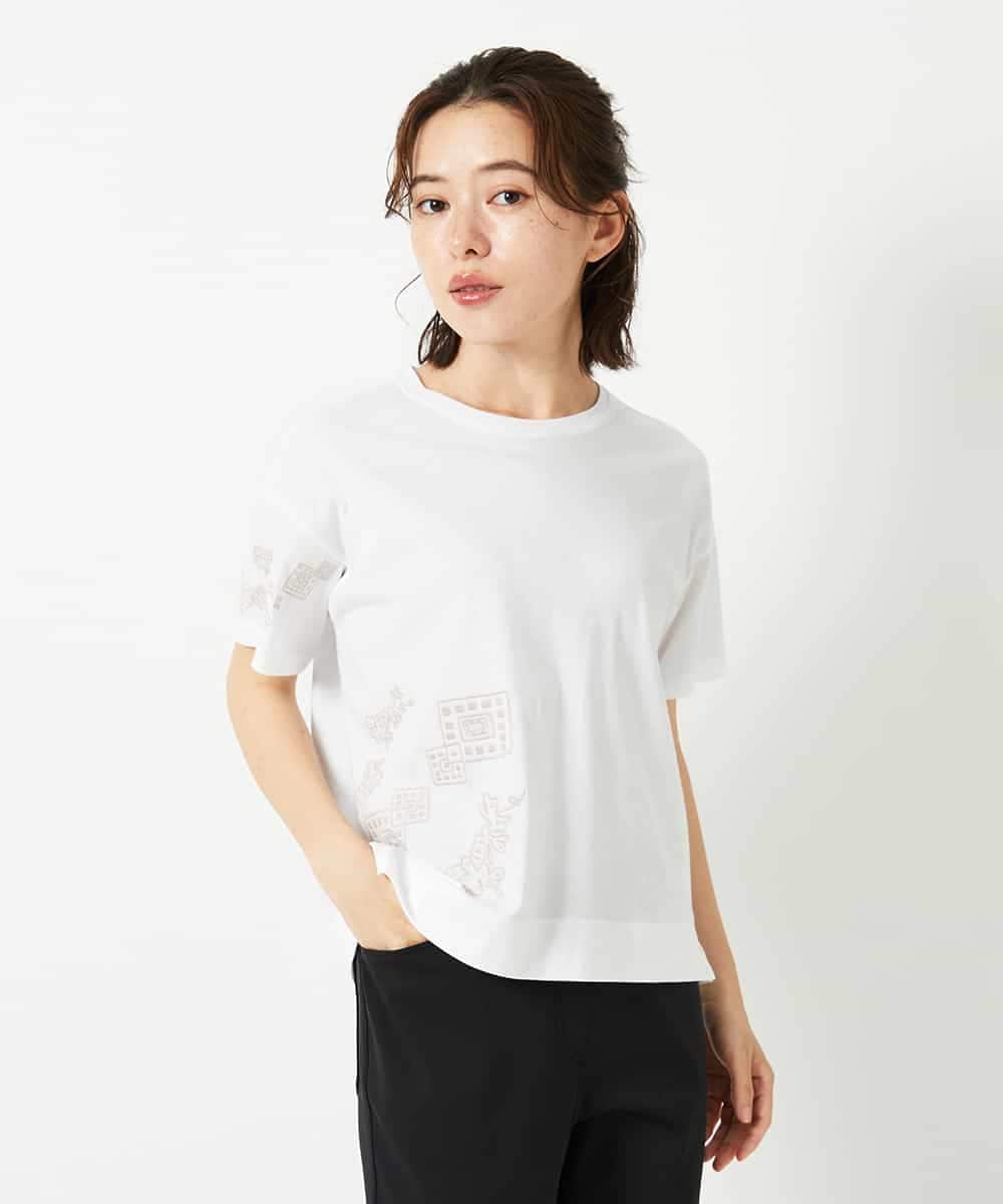 NHKHE61170 GIANNI LO GIUDICE(小さいサイズ) コットン天竺刺繍カットソー