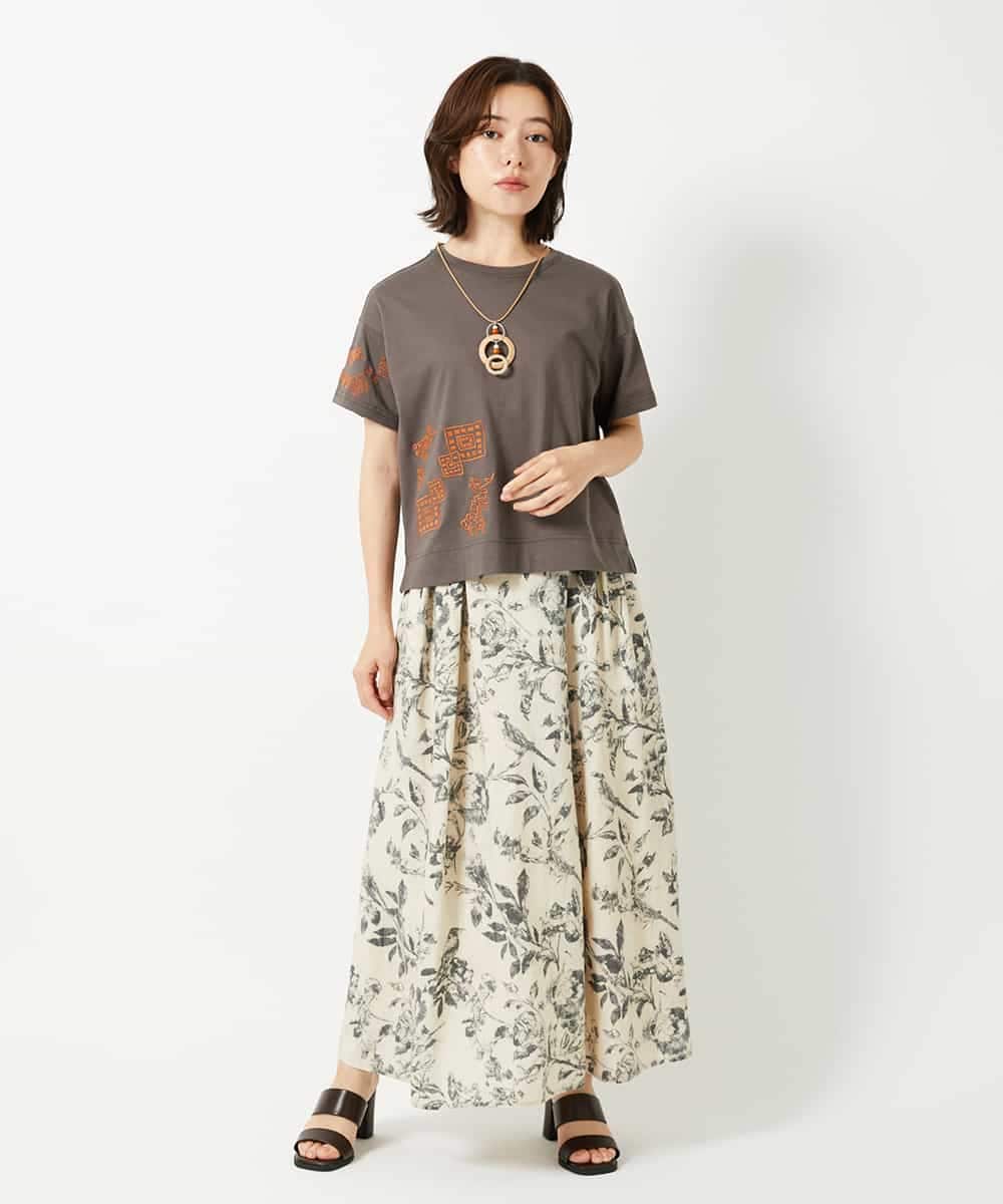 NHKHE61170 GIANNI LO GIUDICE(小さいサイズ)(メゾン ドゥ サンク) コットン天竺刺繍カットソー ホワイト