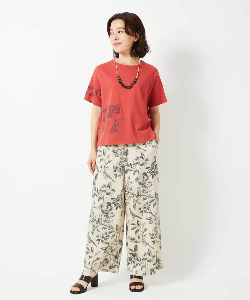 NHKHE61170 GIANNI LO GIUDICE(小さいサイズ)(メゾン ドゥ サンク) コットン天竺刺繍カットソー ホワイト
