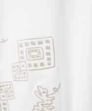 NHKHE61170 GIANNI LO GIUDICE(小さいサイズ)(メゾン ドゥ サンク) コットン天竺刺繍カットソー ホワイト