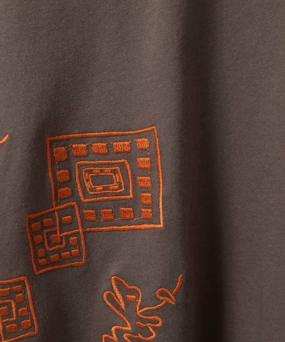NHKHE61170 GIANNI LO GIUDICE(小さいサイズ)(メゾン ドゥ サンク) コットン天竺刺繍カットソー ホワイト