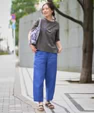 NHKHE62180 GIANNI LO GIUDICE(小さいサイズ)(メゾン ドゥ サンク) コットン天竺リーフ刺繍カットソー ブラウン