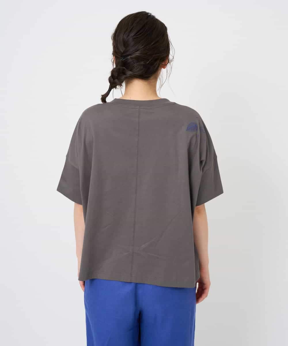 NHKHE62180 GIANNI LO GIUDICE(小さいサイズ)(メゾン ドゥ サンク) コットン天竺リーフ刺繍カットソー ブラウン