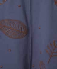 NHKHE62180 GIANNI LO GIUDICE(小さいサイズ)(メゾン ドゥ サンク) コットン天竺リーフ刺繍カットソー ブラウン