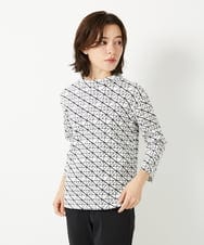 NHKHF89150 GIANNI LO GIUDICE(小さいサイズ)(メゾン ドゥ サンク) ジオメトリックプリントボトルネックカットソー ネイビー