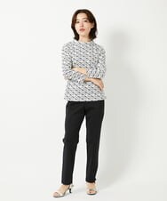 NHKHF89150 GIANNI LO GIUDICE(小さいサイズ)(メゾン ドゥ サンク) ジオメトリックプリントボトルネックカットソー ネイビー