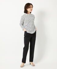 NHKHF89150 GIANNI LO GIUDICE(小さいサイズ)(メゾン ドゥ サンク) ジオメトリックプリントボトルネックカットソー ネイビー