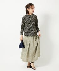NHKHF89150 GIANNI LO GIUDICE(小さいサイズ)(メゾン ドゥ サンク) ジオメトリックプリントボトルネックカットソー ネイビー
