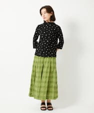 NHKHF91150 GIANNI LO GIUDICE(小さいサイズ)(メゾン ドゥ サンク) ドット柄ボトルネックカットソー グリーン