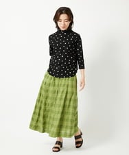 NHKHF91150 GIANNI LO GIUDICE(小さいサイズ)(メゾン ドゥ サンク) ドット柄ボトルネックカットソー グリーン