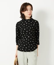 NHKHF91150 GIANNI LO GIUDICE(小さいサイズ)(メゾン ドゥ サンク) ドット柄ボトルネックカットソー グリーン