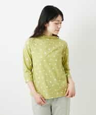 NHKHF91150 GIANNI LO GIUDICE(小さいサイズ)(メゾン ドゥ サンク) ドット柄ボトルネックカットソー グリーン