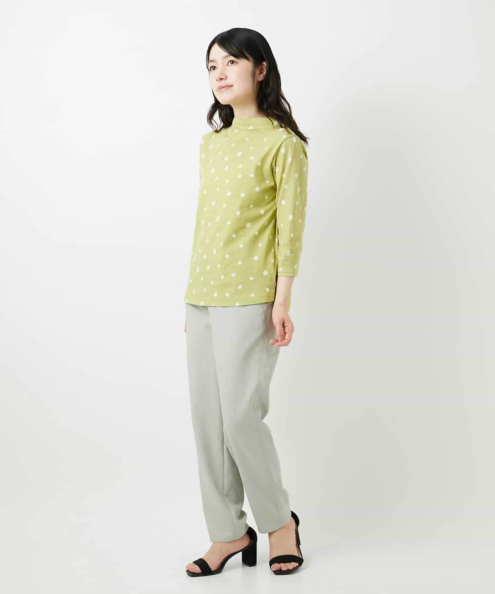 NHKHF91150 GIANNI LO GIUDICE(小さいサイズ)(メゾン ドゥ サンク) ドット柄ボトルネックカットソー グリーン