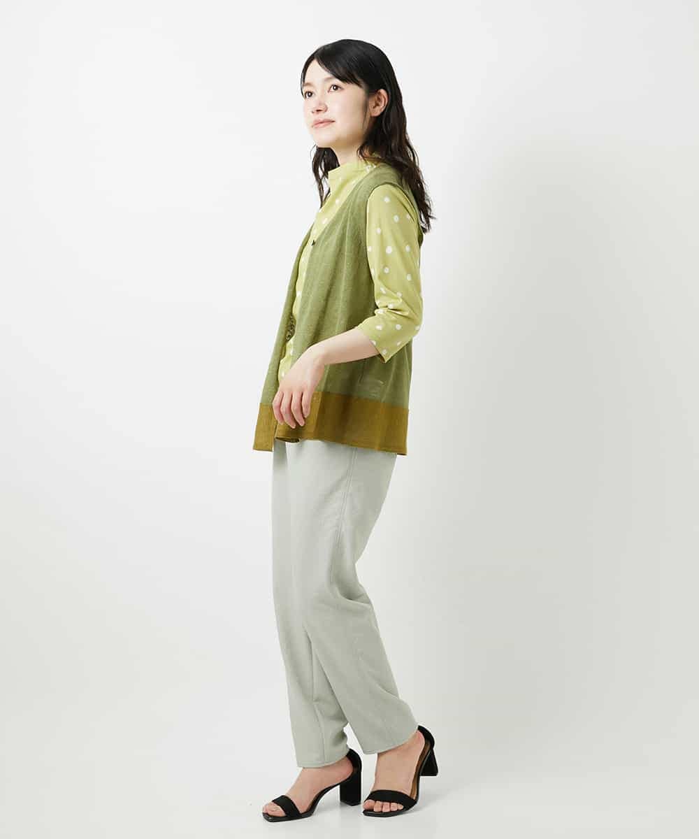 NHKHF91150 GIANNI LO GIUDICE(小さいサイズ)(メゾン ドゥ サンク) ドット柄ボトルネックカットソー グリーン